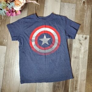 Marvel Avengers Captain America Shield Distressed Graphic T-shirt Boys Medium 8
